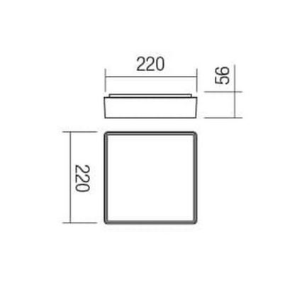 Redo 90157 - Plafonnier extérieur MARINA LED/12W/230V 22x22 cm IP65 anthracite