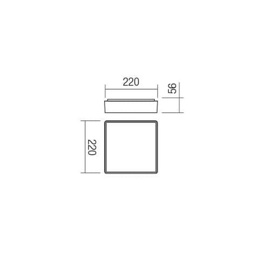 Redo 90157 - Plafonnier extérieur MARINA LED/12W/230V 22x22 cm IP65 anthracite