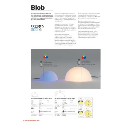 Redo 90169 - Lampe d'extérieur BLOB 1xE27/23W/230V Ø 56 cm IP65 blanche