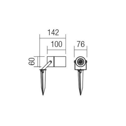 Redo 90183 - Lampadaire d'extérieur PIT 1xGU10/35W/230V IP65