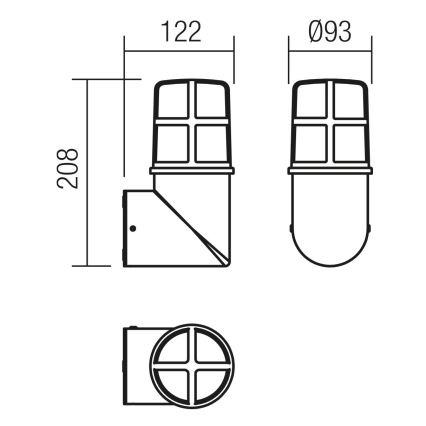 Redo 90197 - Applique murale d'extérieur TRITON 1xE27/28W/230V IP54 cuivre