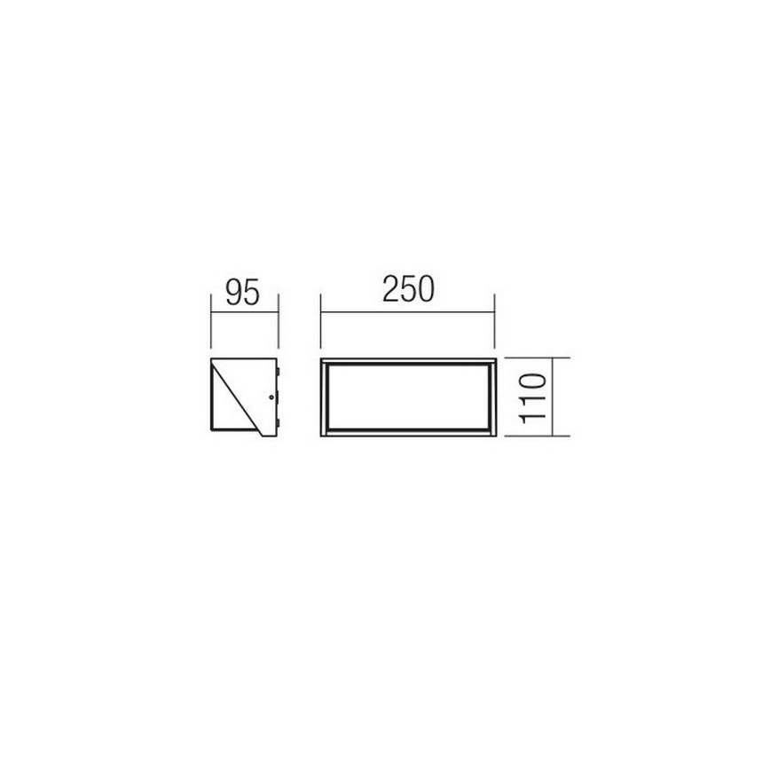 Redo 90238 - Applique murale extérieure SPECTRA LED/16W/230V 3000K IP54 gris