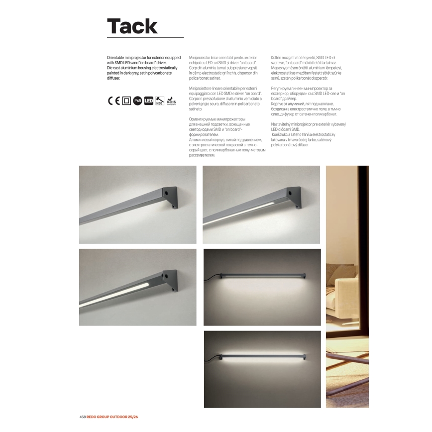 Redo 90242 - Luminaire d'extérieur LED TACK IP65 LED/15W/230V 3000K IP65 anthracite