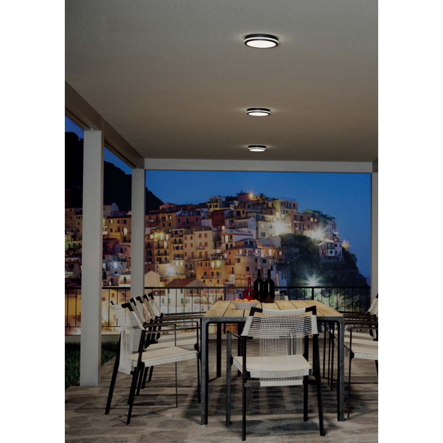 Redo 90286 - Plafonnier extérieur ISOLA LED/24W/230V d. 26 cm 3000/4000/6500K IP54 anthracite