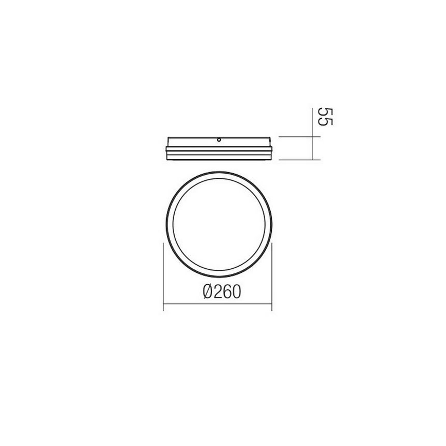 Redo 90286 - Plafonnier extérieur ISOLA LED/24W/230V d. 26 cm 3000/4000/6500K IP54 anthracite
