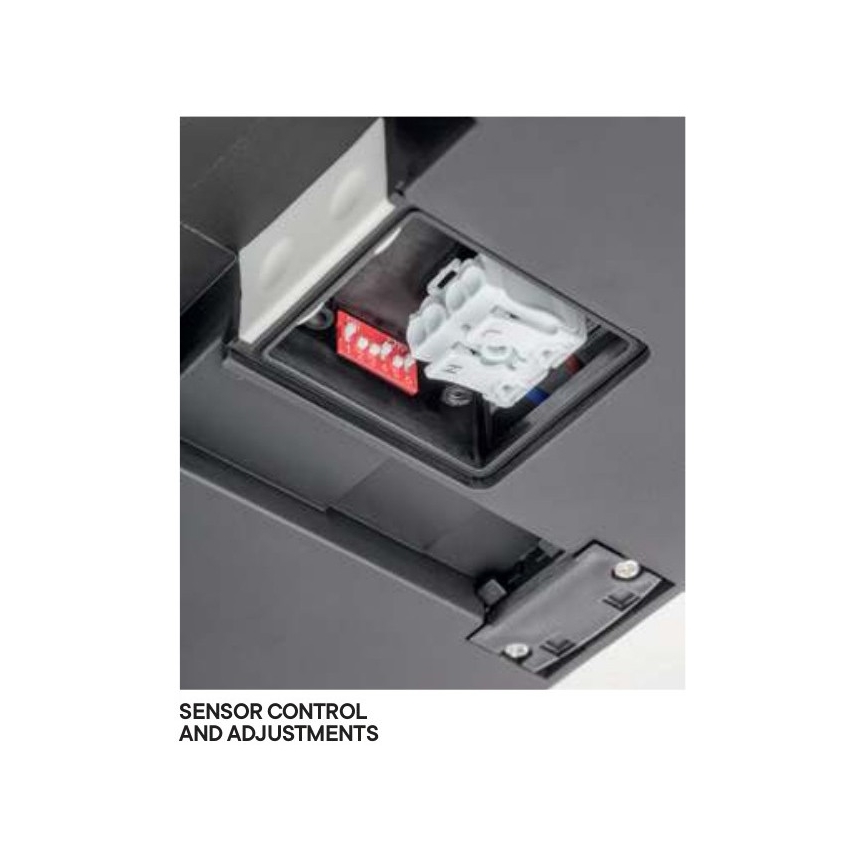 Redo 90290 - Plafonnier extérieur avec détecteur ISOLA LED/24W/230V d. 26 cm 3000/4000/6500K IP54 anthracite