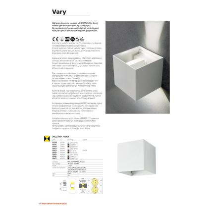 Redo 90294 - Applique murale extérieure LED VARY 2xLED/10W/230V 3000K IP54 blanche