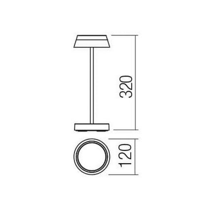 Redo 90306 - Lampe de table tactile LED à intensité variable ILUNA LED/2,5W/5V 2700-3000K 3000 mAh IP65 blanc