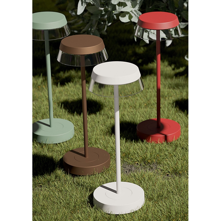 Redo 90308 - Lampe de table tactile à intensité variable ILUNA LED/2,5W/5V 2700-3000K 3000 mAh IP65 marron