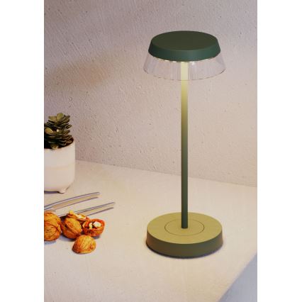 Redo 90309 - Lampe de table tactile à intensité variable ILUNA LED/2,5W/5V 2700-3000K 3000 mAh IP65 vert