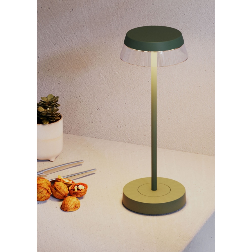 Redo 90309 - Lampe de table tactile à intensité variable ILUNA LED/2,5W/5V 2700-3000K 3000 mAh IP65 vert