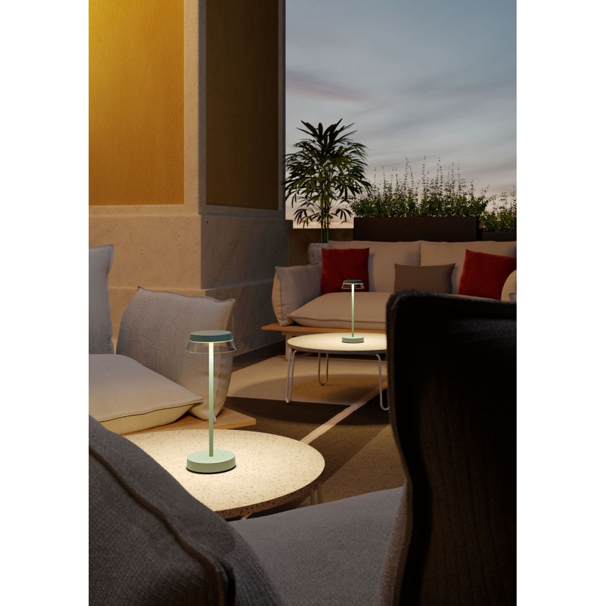 Redo 90309 - Lampe de table tactile à intensité variable ILUNA LED/2,5W/5V 2700-3000K 3000 mAh IP65 vert