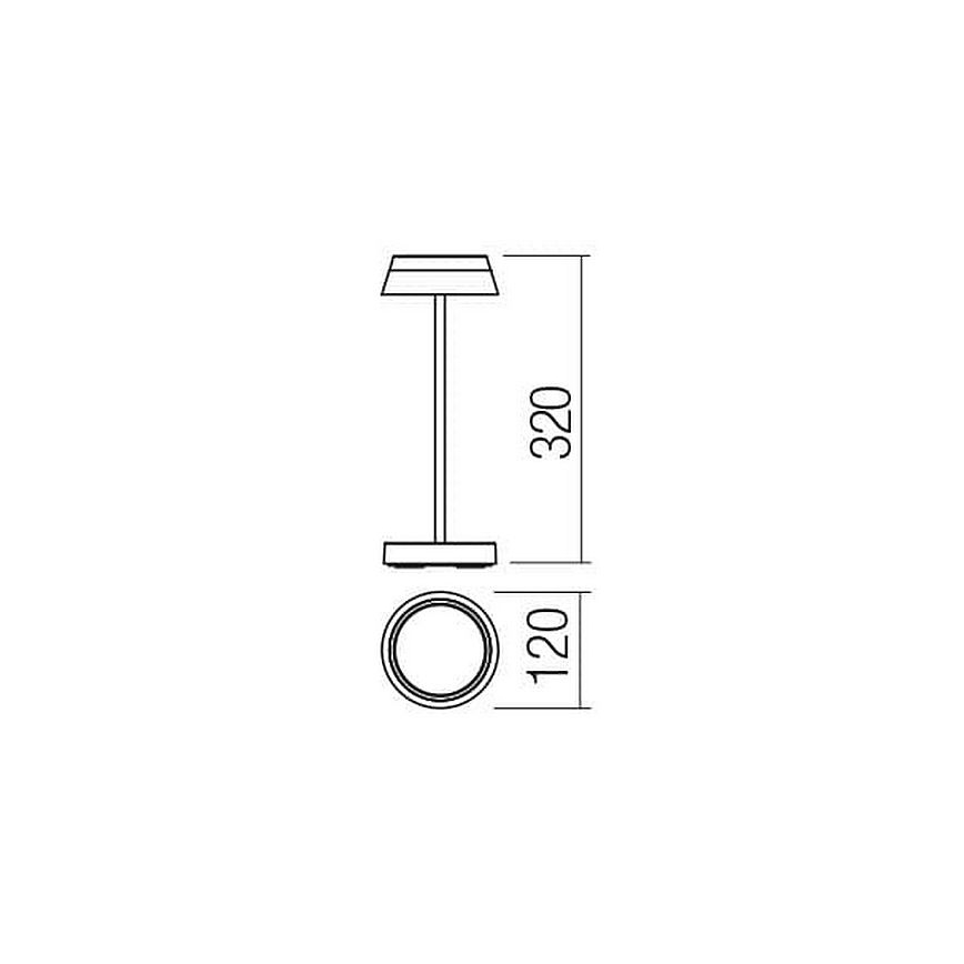 Redo 90310 - Lampe de table tactile à intensité variable ILUNA LED/2,5W/5V 2700-3000K 3000 mAh IP65 bleu