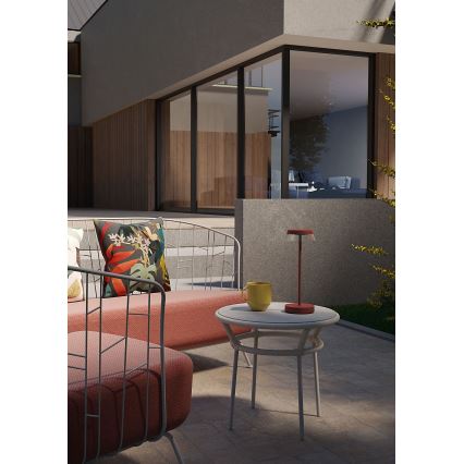 Redo 90311- Lampe de table tactile à intensité variable ILUNA LED/2,5W/5V 2700-3000K 3000 mAh IP65 rouge