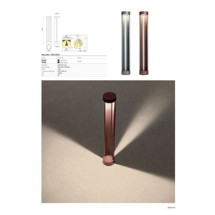 Redo 90365 - Lampe d'extérieur ZEUS LED/11,5W/230V 3000K 75 cm IP54 anthracite