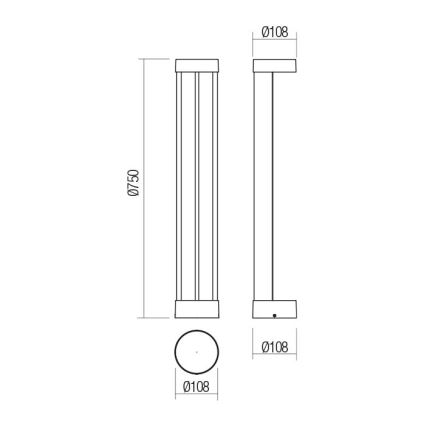 Redo 90365 - Lampe d'extérieur ZEUS LED/11,5W/230V 3000K 75 cm IP54 anthracite