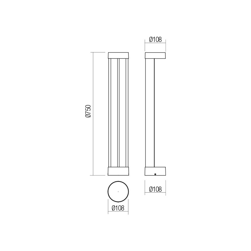 Redo 90365 - Lampe d'extérieur ZEUS LED/11,5W/230V 3000K 75 cm IP54 anthracite