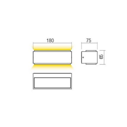 Redo 90400 - Applique murale extérieure DASH LED/9W/230V 4000K IP65 blanc
