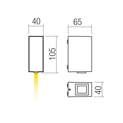 Redo 90417 - LED Applique murale d'extérieur ACE LED/3,36W/230V 3000K IP54 marron