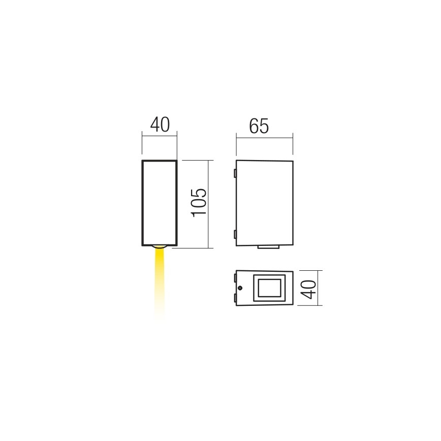 Redo 90417 - LED Applique murale d'extérieur ACE LED/3,36W/230V 3000K IP54 marron