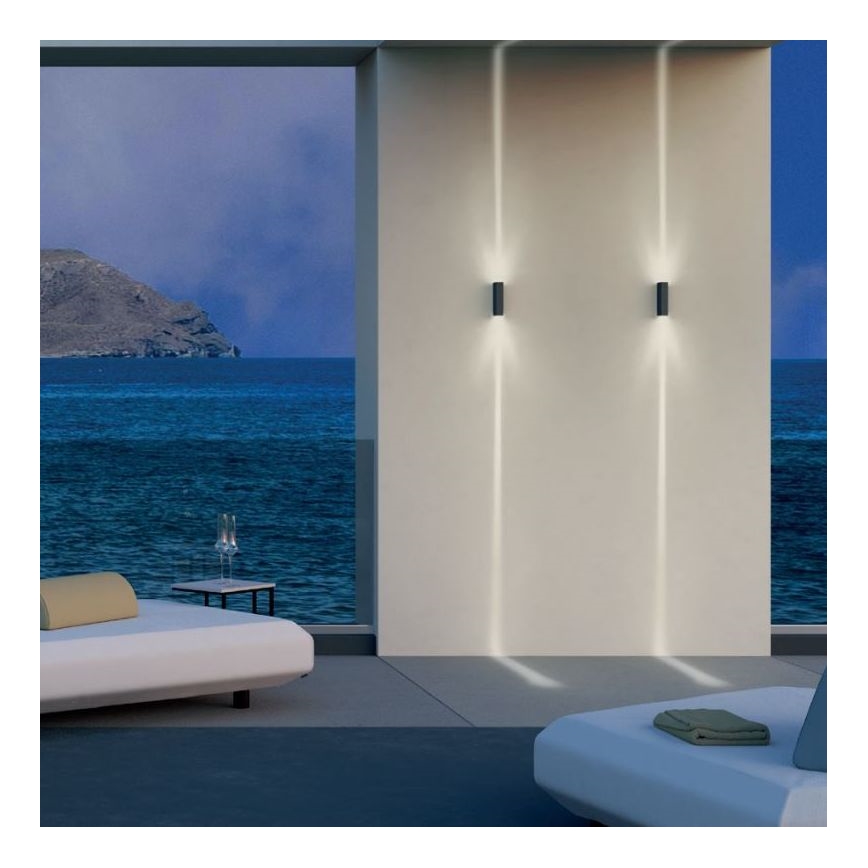 Redo 90421 - LED Applique murale d'extérieur ACE 2xLED/5,84W/230V 3000K IP54 gris