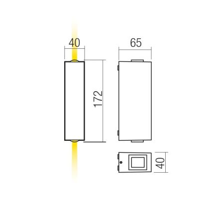 Redo 90421 - LED Applique murale d'extérieur ACE 2xLED/5,84W/230V 3000K IP54 gris
