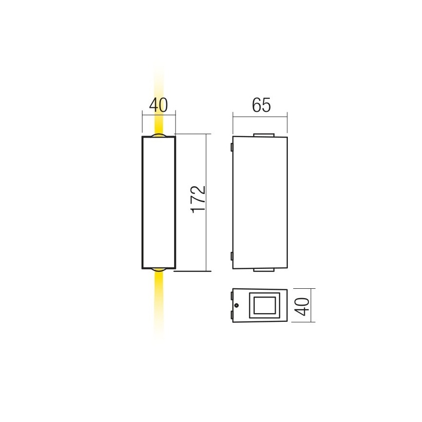 Redo 90421 - LED Applique murale d'extérieur ACE 2xLED/5,84W/230V 3000K IP54 gris