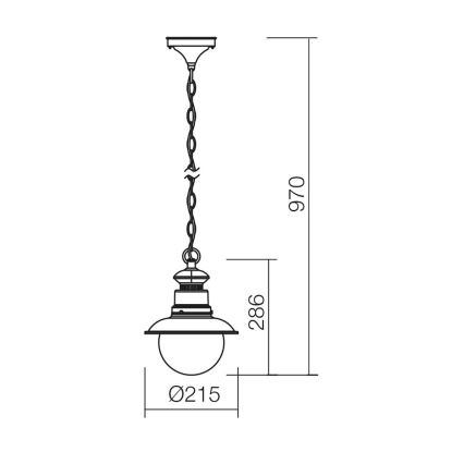 Redo 9046 - Suspension sur chaine extérieur SCOTT 1xE27/42W/230V IP44