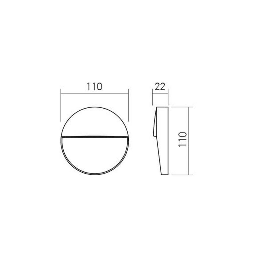 Redo 90472 - Applique murale LED extérieure LANDER LED/3W/230V IP54 blanc