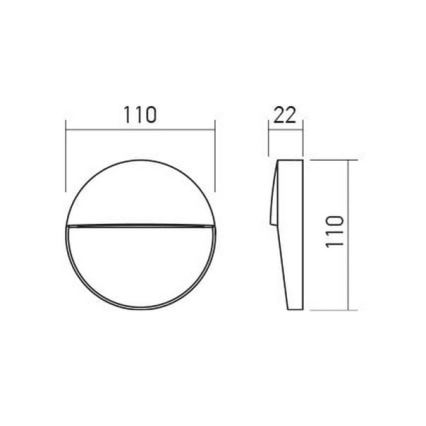 Redo 90473 - Applique murale LED extérieure LANDER LED/3W/230V IP54 anthracite