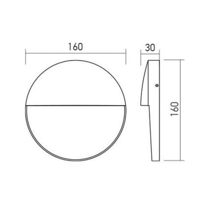 Redo 90477 - Applique murale LED extérieure LANDER LED/6W/230V IP54 anthracite