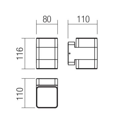 Redo 90492 - Applique murale LED extérieure TOK LED/14,8W/230V IP44 anthracite