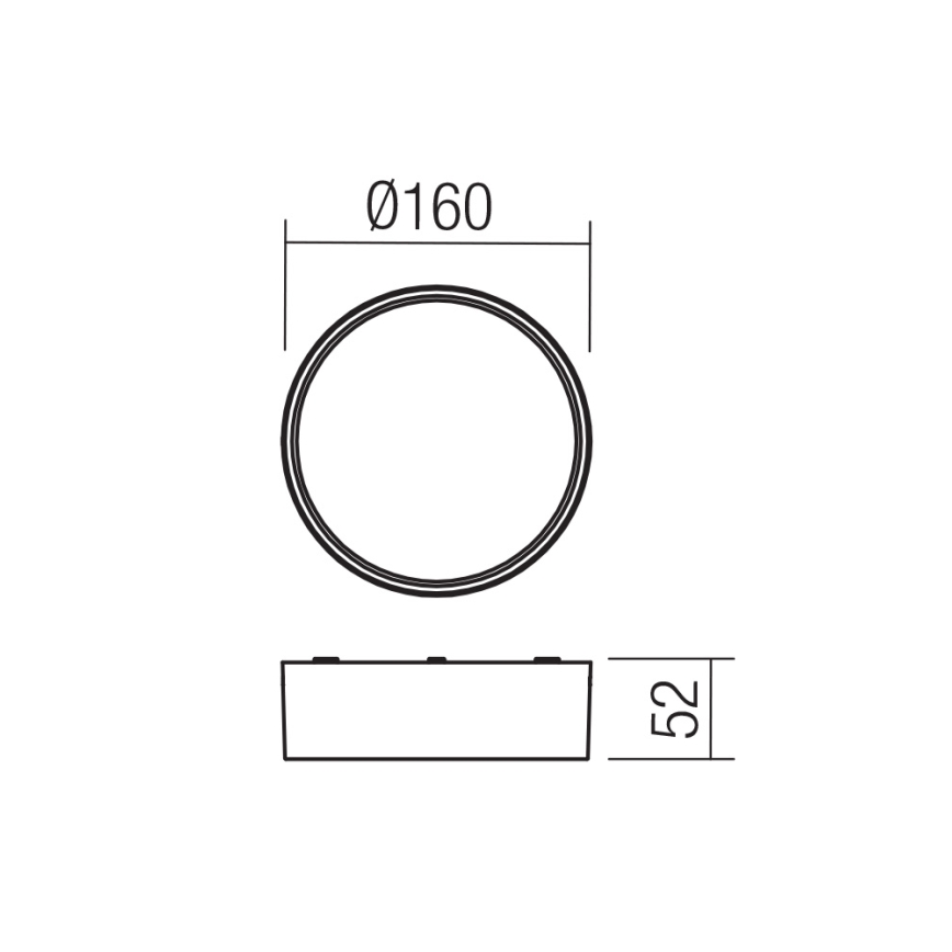 Redo 90496 - Plafonnier extérieur URANIA LED/10W/230V d. 16 cm 3000K IP65 marron