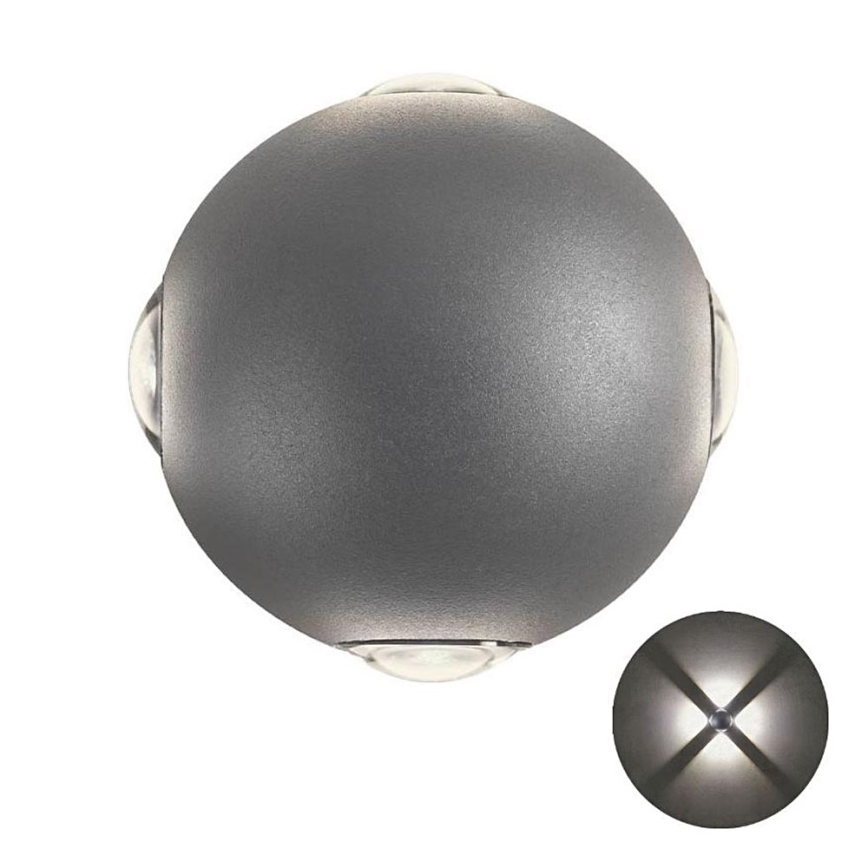 Redo 90500 - Applique murale extérieure MILESTONE 4xLED/3W/230V IP54 anthracite