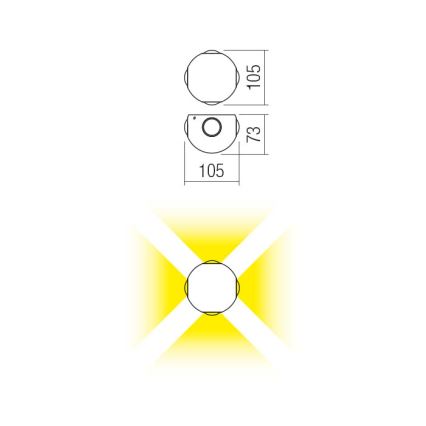 Redo 90500 - Applique murale extérieure MILESTONE 4xLED/3W/230V IP54 anthracite
