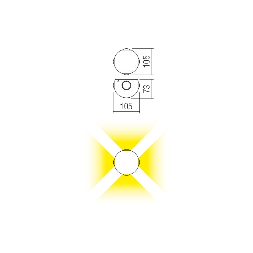 Redo 90500 - Applique murale extérieure MILESTONE 4xLED/3W/230V IP54 anthracite
