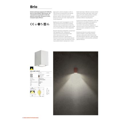 Redo 90528 - Applique murale LED d'extérieur BRIO LED/6W/230V 3000K IP54 marron