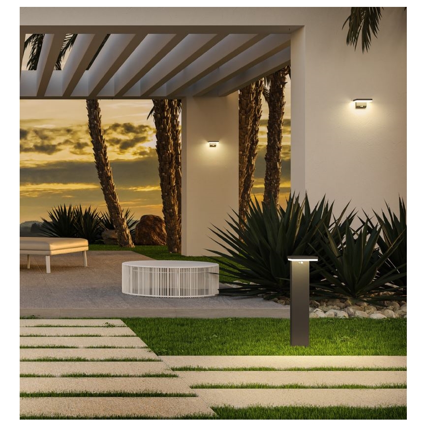 Redo 90535 - Applique murale solaire avec détecteur TAIYO LED/2W/3,7V 3000K 2200 mAh IP54 anthracite