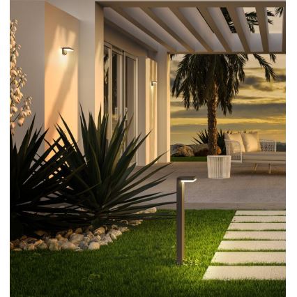 Redo 90535 - Applique murale solaire avec détecteur TAIYO LED/2W/3,7V 3000K 2200 mAh IP54 anthracite