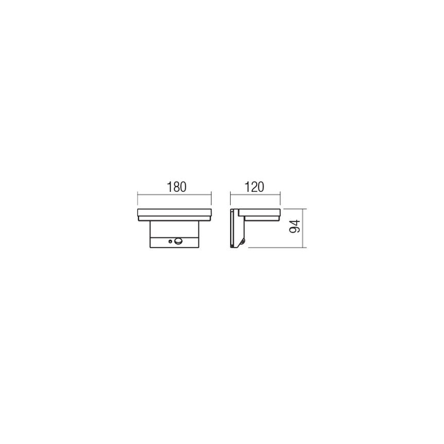 Redo 90535 - Applique murale solaire avec détecteur TAIYO LED/2W/3,7V 3000K 2200 mAh IP54 anthracite