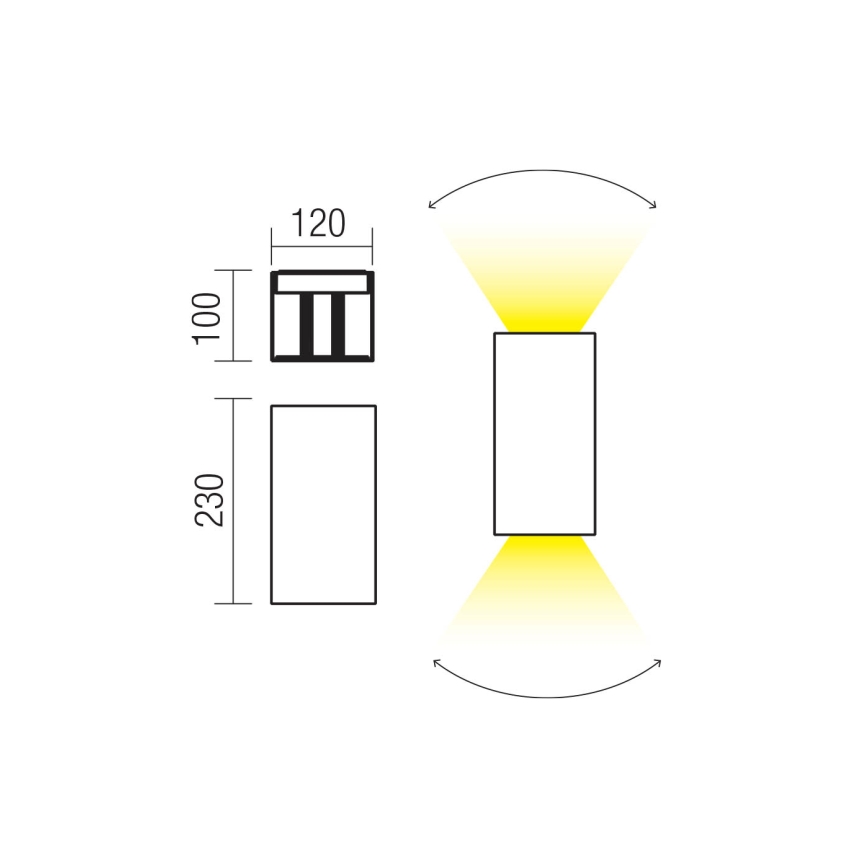 Redo 90554 - Applique murale extérieure LED VARY 2x LED/10 W/230 V/3000 K IP54 marron
