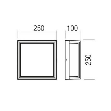 Redo 90565 - Applique murale LED extérieure QUADRIS LED/20W/230V IP54 anthracite