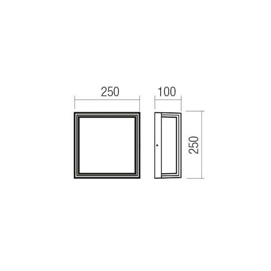Redo 90566 - Applique murale LED extérieure QUADRIS LED/20W/230V IP54 marron
