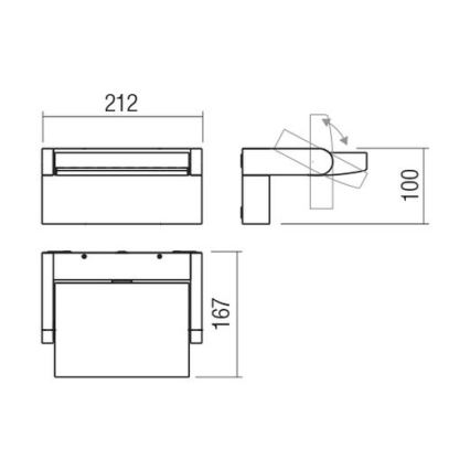 Redo 90584 - Applique murale d'extérieur FLIP LED/20W/230V 3000K CRI 90 IP54 anthracite