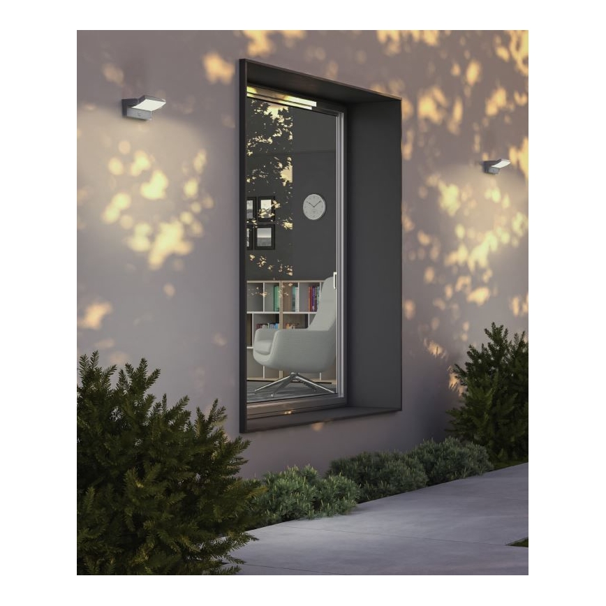 Redo 90587 - Applique murale extérieure avec détecteur FLIP LED/20W/230V CRI 90 3000K IP54 anthracite