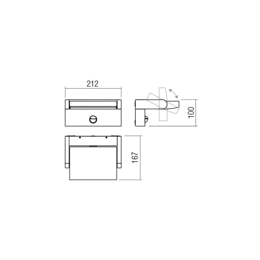 Redo 90587 - Applique murale extérieure avec détecteur FLIP LED/20W/230V CRI 90 3000K IP54 anthracite