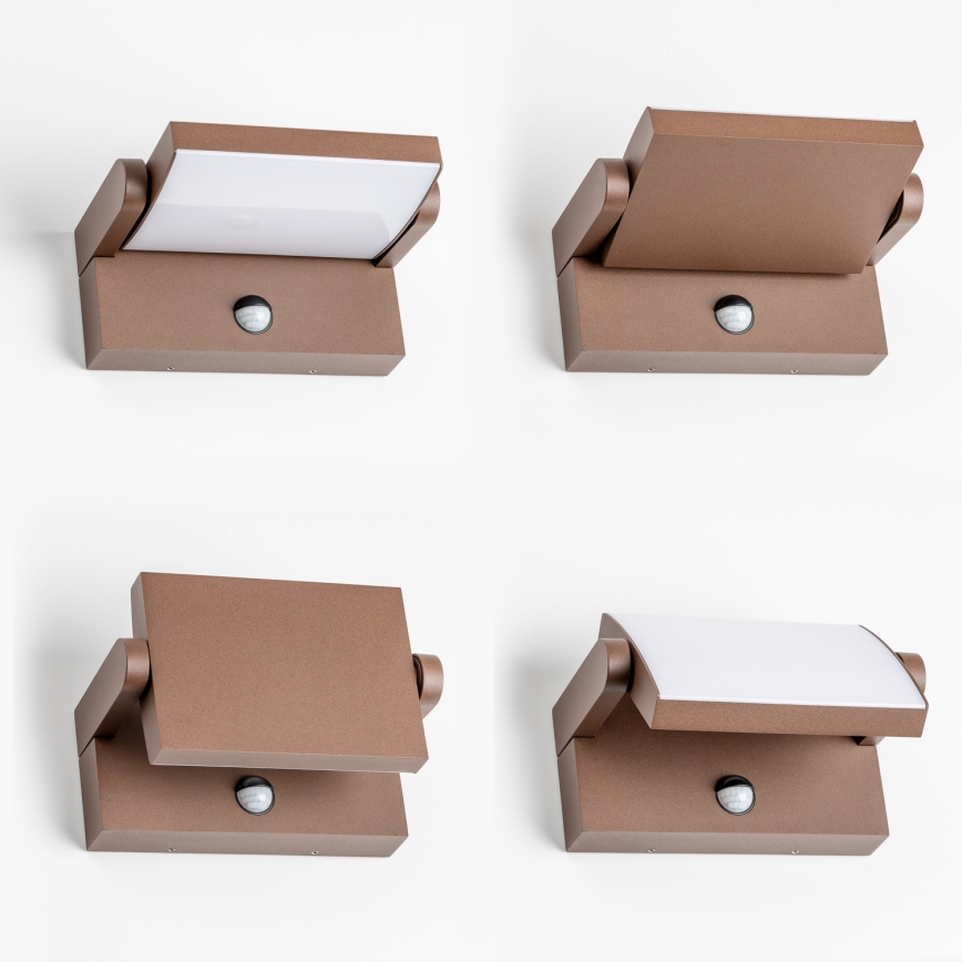 Redo 90588 - Applique murale extérieure FLIP avec détecteur LED/20W/230V 3000K IRC 90 IP54 marron