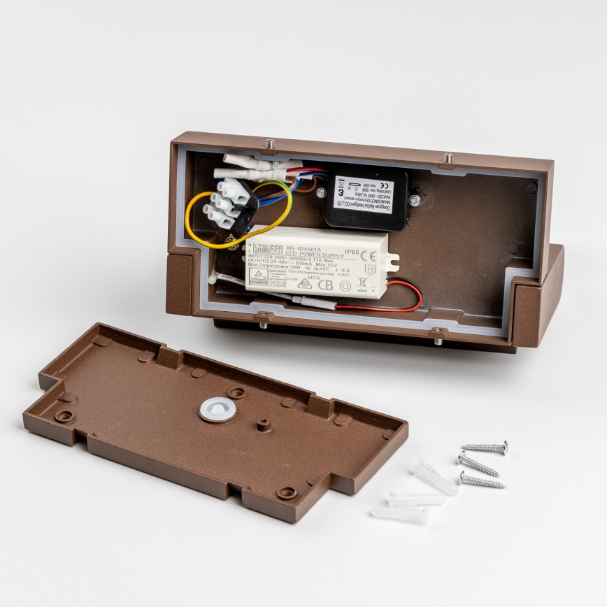 Redo 90588 - Applique murale extérieure FLIP avec détecteur LED/20W/230V 3000K IRC 90 IP54 marron