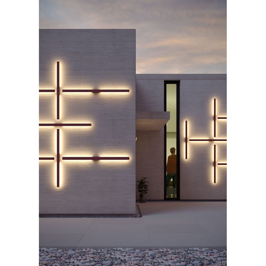 Redo 90622 - Applique murale extérieure REFLEXA LED/20W/230V 3000K 124 cm IP54 marron