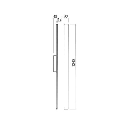 Redo 90622 - Applique murale extérieure REFLEXA LED/20W/230V 3000K 124 cm IP54 marron
